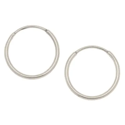 Silver Titanium 10MM Sleek Hoop Earrings