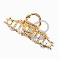 Gold-tone Embellished Pearl Branch Hair Claw