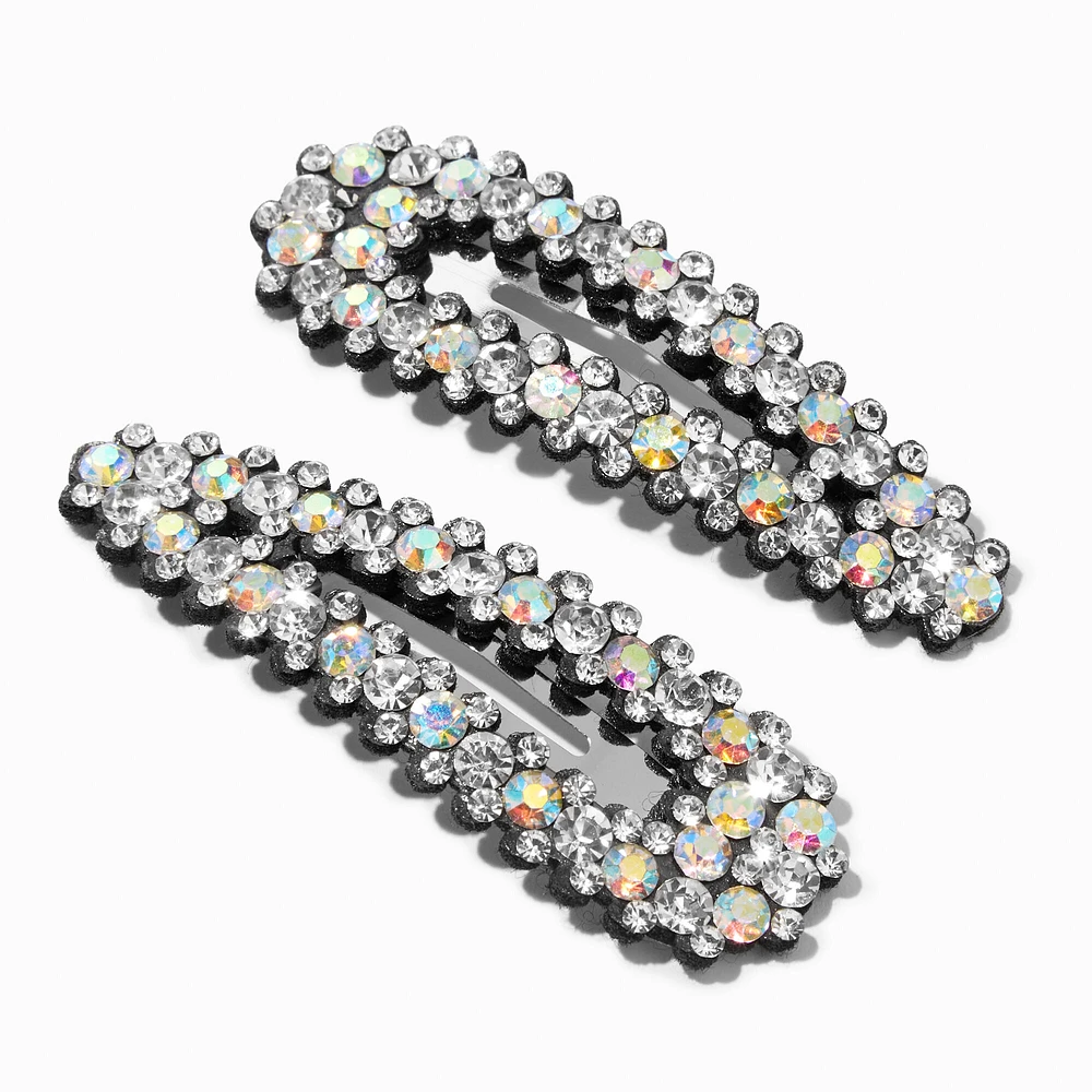 Crystal Hair Snap Clips - 2 Pack