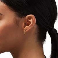 Gold-tone Graduated Hinge Hoop Earrings - 3 Pack