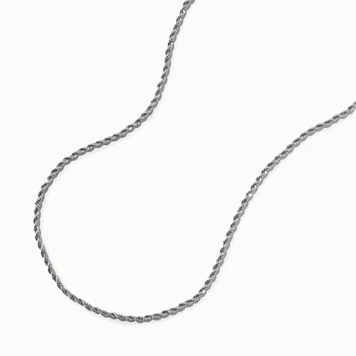 Silver-tone Twisted Rope Short Chain Necklace