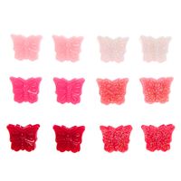 Pink Glitter Butterfly Mini Hair Claws - 12 Pack