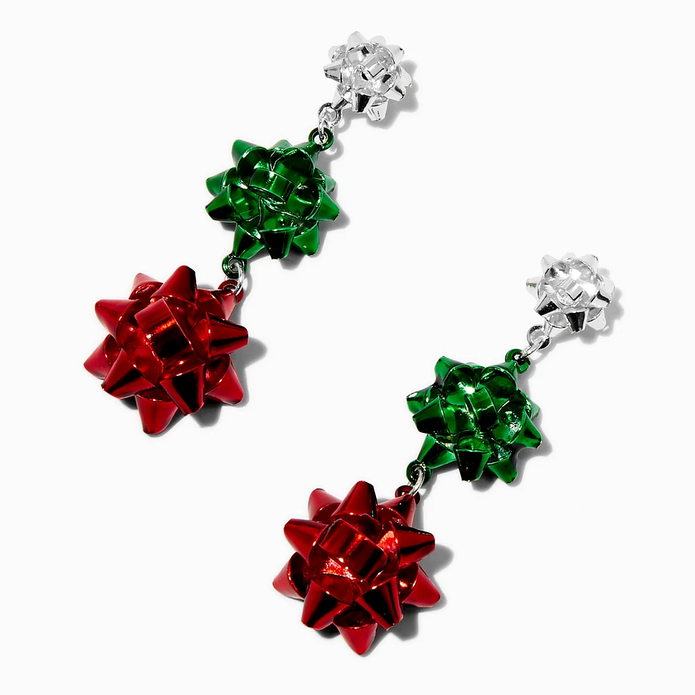 Holiday Gift Bow Drop Earrings