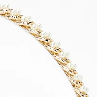 Gold-tone Chain Pearl Headband