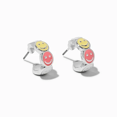 Happy Face Hoop Earrings