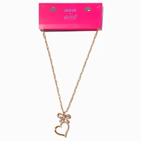 Claire's x Sliving by Paris Hilton Heart & Bow Pendant Necklace