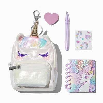 Iridescent Unicorn 4'' Backpack Stationery Set