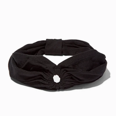 Black Ruched Keyhole Headwrap