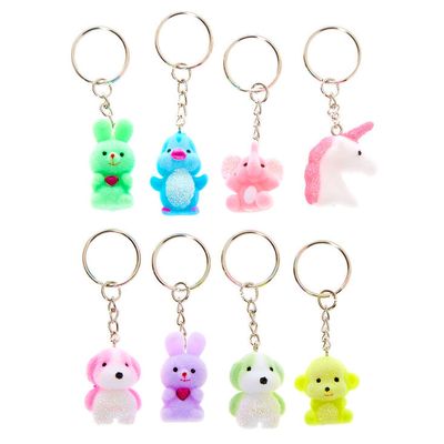 Glitter Animals Best Friends Keychains - 8 Pack