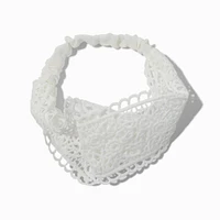 White Lace Flat Headwrap