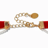 Claire's Club Holiday Velvet Choker Necklace