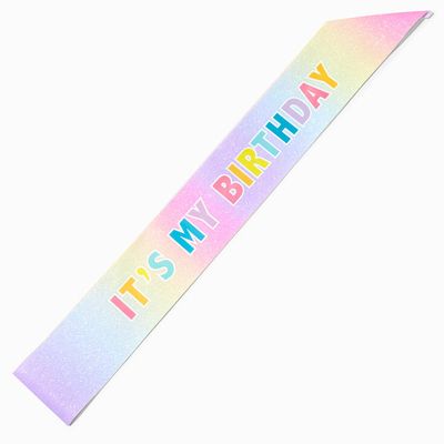 It's My Birthday Rainbow Glitter Sash