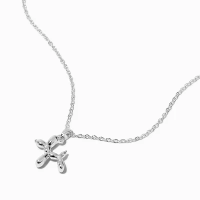 Silver-tone Mini Balloon Animal Pendant Necklace