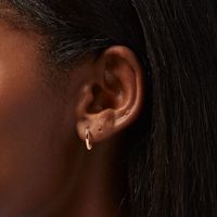 18k Gold Plated Rose Gold 14MM Hoop Earrings
