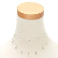 Silver Celestial Charm Multi-Strand Necklace