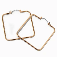 Gold-tone Square 50MM Hoop Earrings