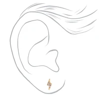 Gold-tone Celestial Stud Earrings - 3 Pack