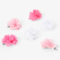 Claire's Club Pink Rosette Chiffon Hair Clips - 6 Pack