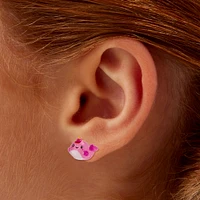 Pink Narwhal Stud Earrings