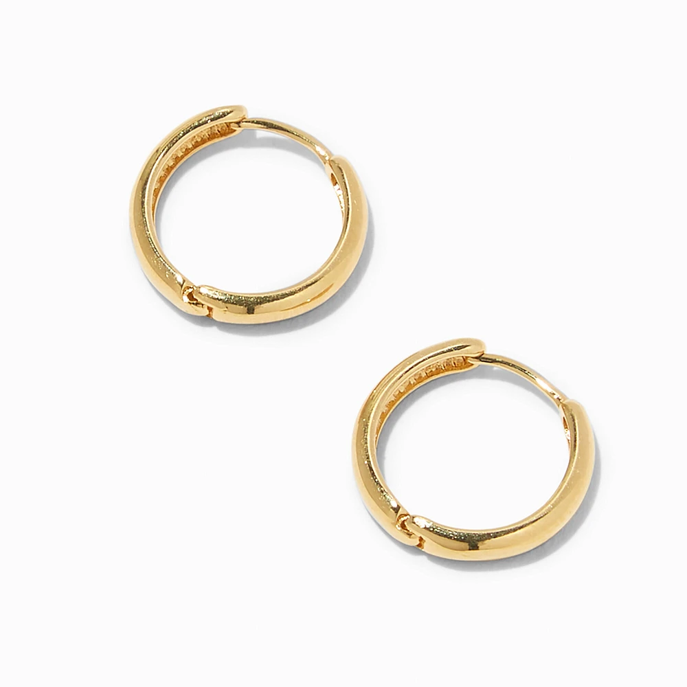 C LUXE by Claire's 18k Yellow Gold Plated 12MM Clicker Hoop Earrings