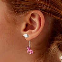 Pink Unicorn & Cloud Drop Earrings