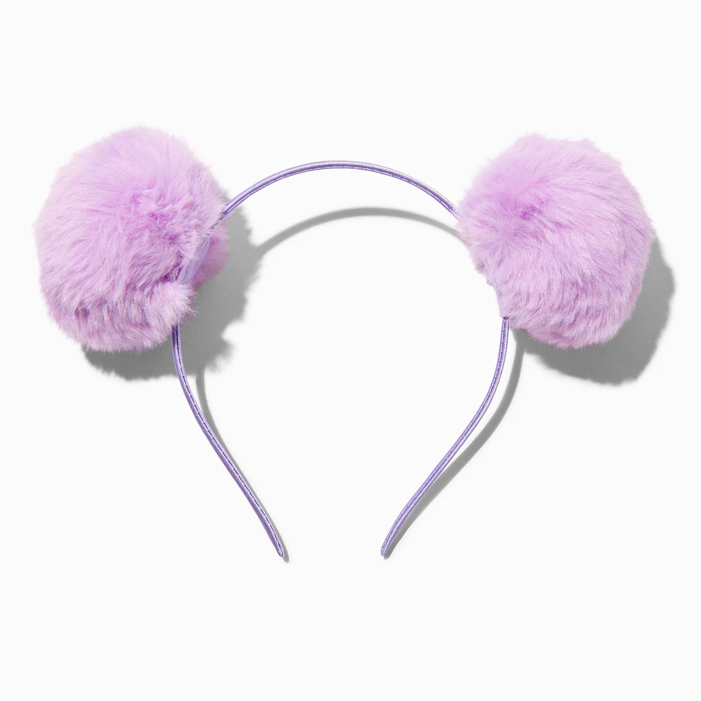 Purple Pom Pom Ears Headband