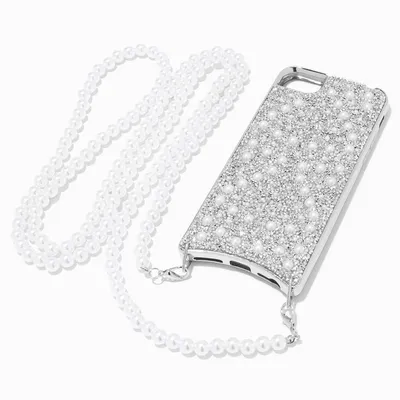Pearl & Crystal Phone Case With Strap