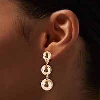 Gold-tone Graduated Ball Linear Drop Earrings Earrings