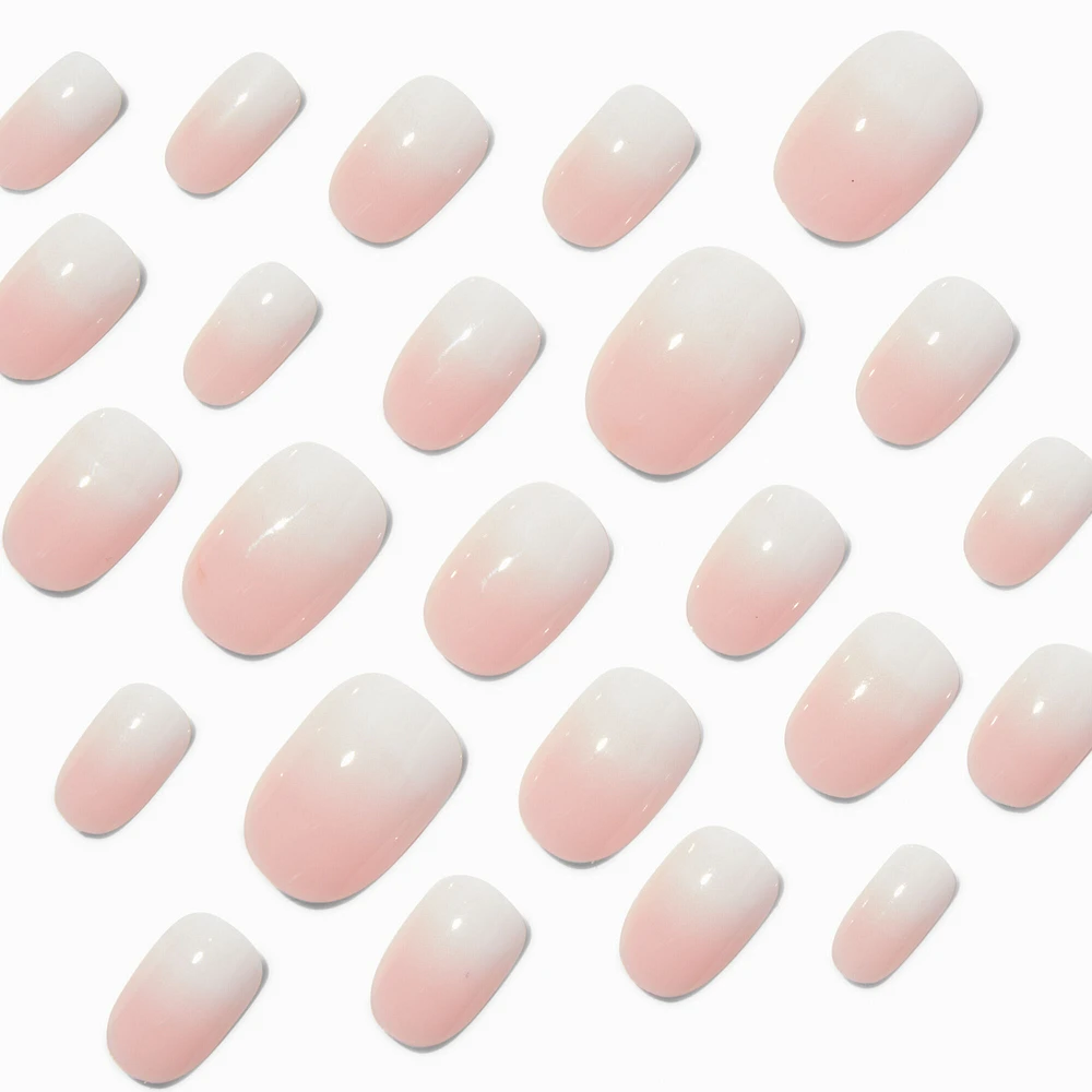 French Tip Ombré Medium Oval Vegan Faux Nail Set - 24 Pack