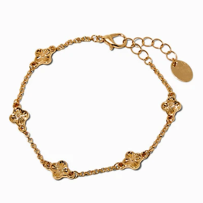 Gold-tone Clover Chain Bracelet