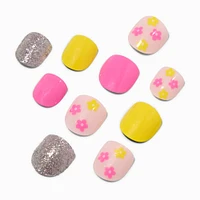 Claire's Club Floral Press On Vegan Faux Nail Set - 10 Pack