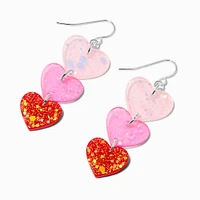 Triple Heart Valentine's Day Drop Earrings