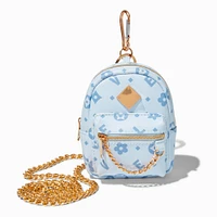 Blue Status Icons Mini Backpack Crossbody Bag
