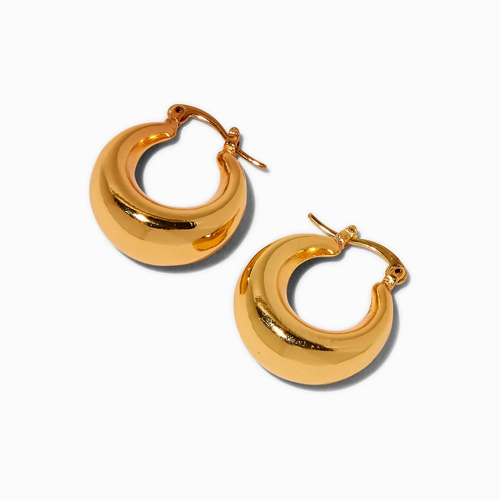 C LUXE by Claire's 18k Gold Plated Thick Hoop Earrings