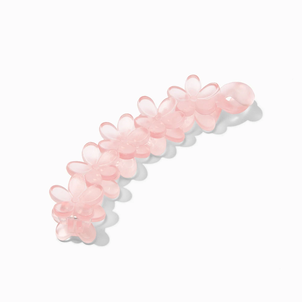 Matte Pink Flower Banana Hair Claw Clip