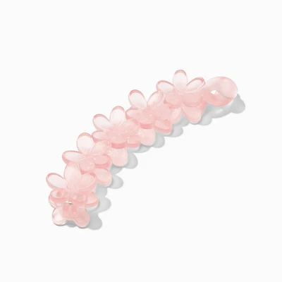 Matte Pink Flower Banana Hair Claw Clip