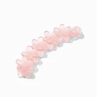 Matte Pink Flower Banana Hair Claw Clip