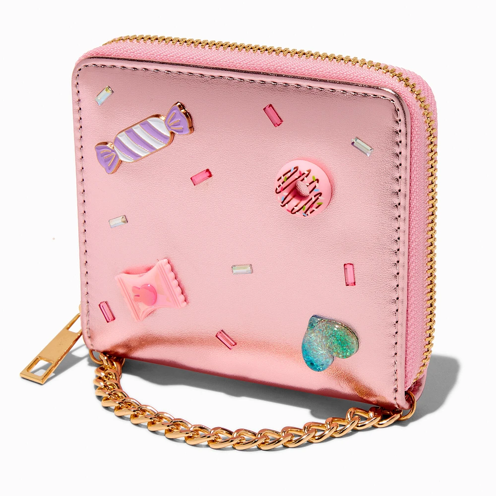 Snacks Holographic Pink Zip Around Wallet