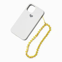 Enamel Happy Face Chain Phone Wrist Strap