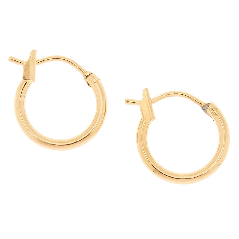 C LUXE by Claire's 18k Yellow Gold Plated 12MM Hoop Earrings