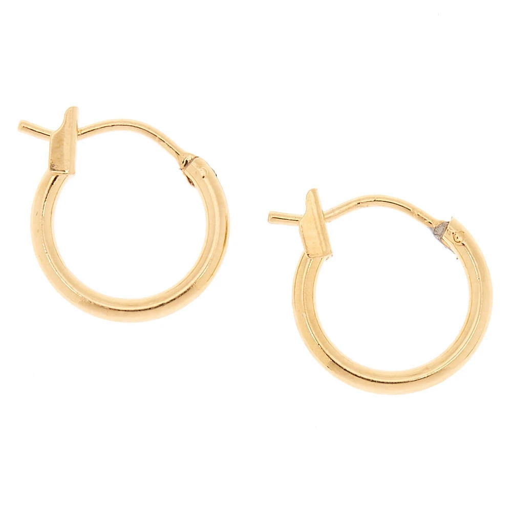 C LUXE by Claire's 18kt Gold Plated 12mm Hoop Earrings