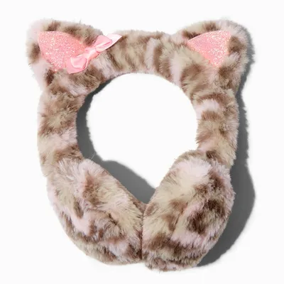 Claire's Club Pink Snow Leopard Ear Muffs