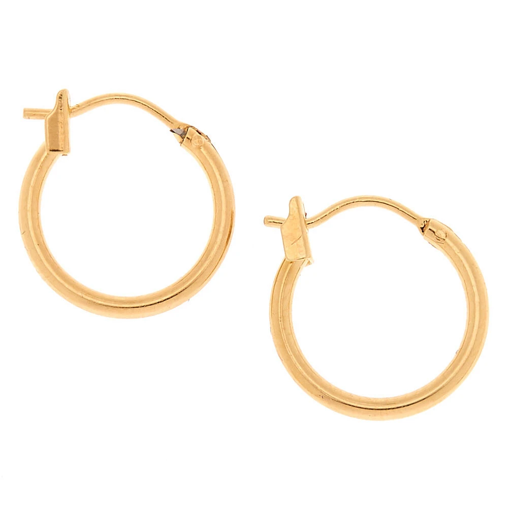 C LUXE by Claire's 18k Yellow Gold Plated 14MM Hoop Earrings