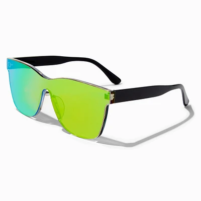 Neon Holographic Lens Shield Sunglasses