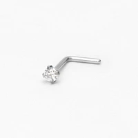 Silver 20G Basic Crystal Nose Stud