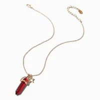 Gold-tone January Birthstone Mystical Gem Pendant Necklace