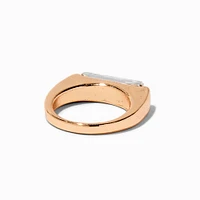 Gold-tone Modern Baguette Statement Ring