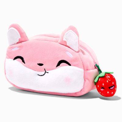 Strawberry Hamster Plush Makeup Bag