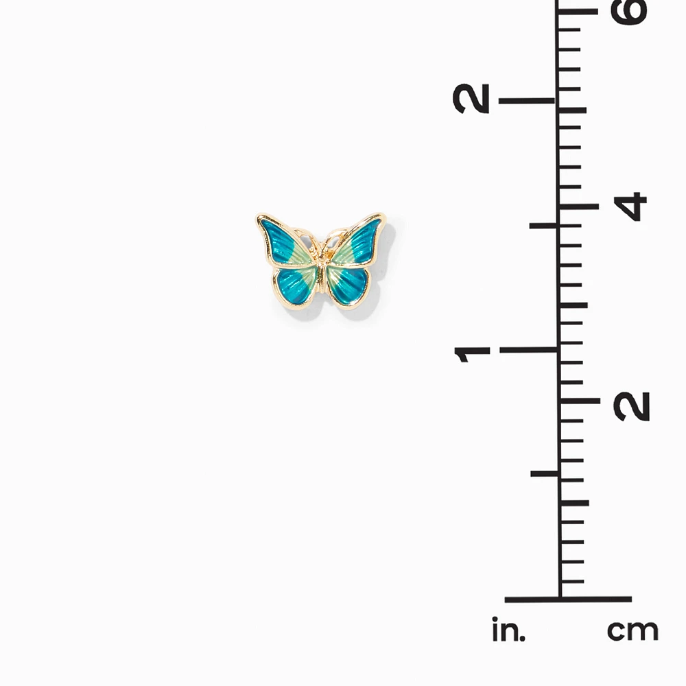 Blue & Green Butterfly Stud Earrings