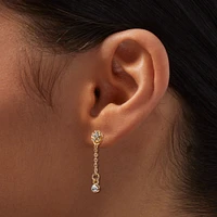 Gold-tone One Mixed Crystal Stud Earring Stack - 6 Pack